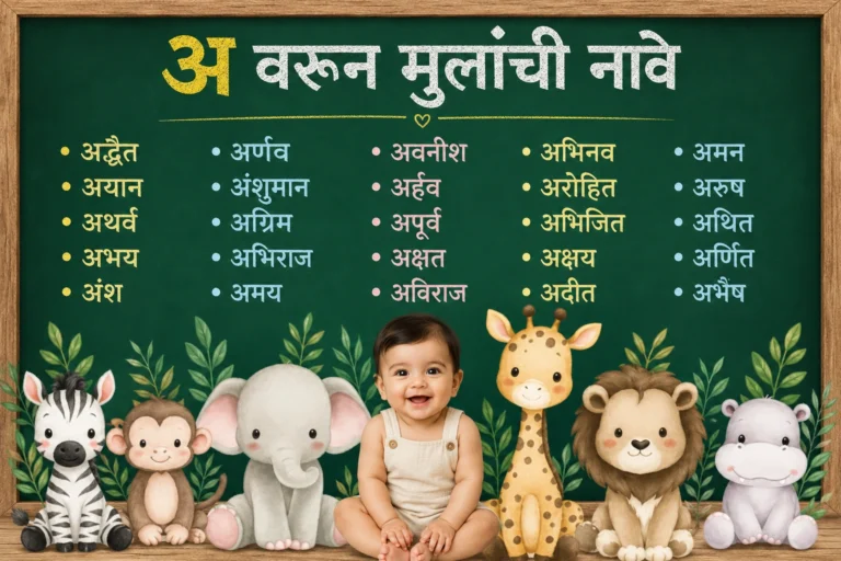 अ वरून मुलांची नावे