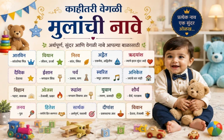 काहीतरी वेगळी मुलांची नावे