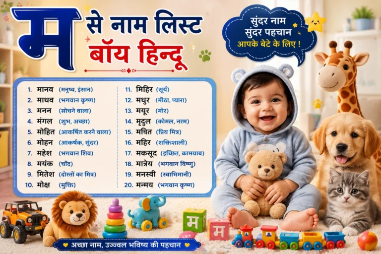 म से नाम लिस्ट बॉय हिन्दू