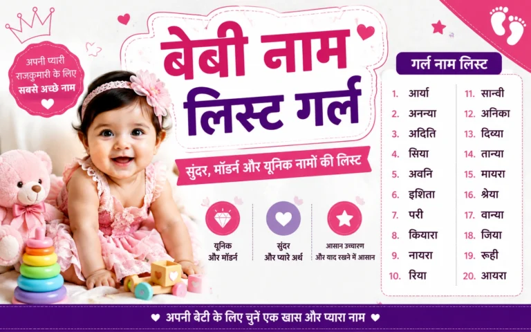 बेबी नाम लिस्ट गर्ल: 120+ मॉडर्न और पारंपरिक नामों की सूची बेबी नाम लिस्ट गर्ल